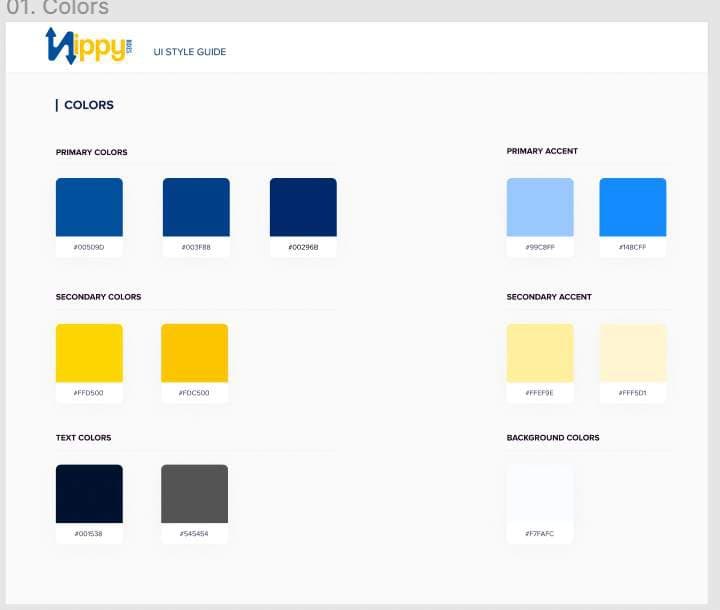 Colour palette from the NippyBoxes design system